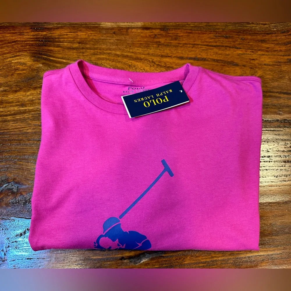 NWT! Polo Ralph Lauren T Shirt Men's Size S Giant Pony Classic Fit Pink Fuschia - Picture 5 of 8